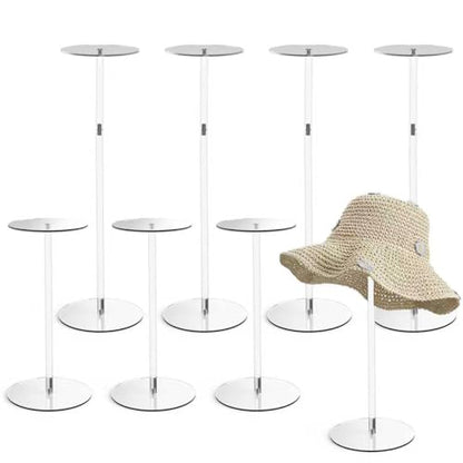 12" to 17" Acrylic Clear Cowboy Hat Stand Display Holder 8 pcs - size: 8 pcs