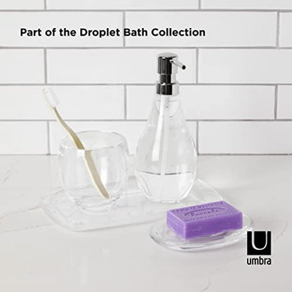 Umbra Droplet Amenity Tray, Molded Acrylic Vanity Organizer, Clear