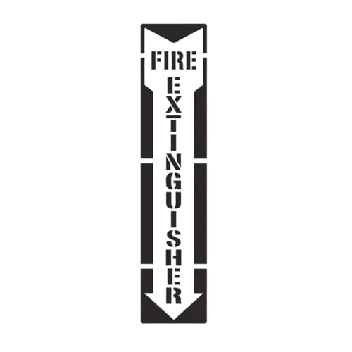 Fire Extinguisher Stencil Walls Floors Curbs or Pavement Marking 1.5MM Thick Bendable Plastic Template for Industrial Complexes and Large Spaces One Piece by Marketing Holders - style: 1 Stencil 1/16" (1.5MM)
