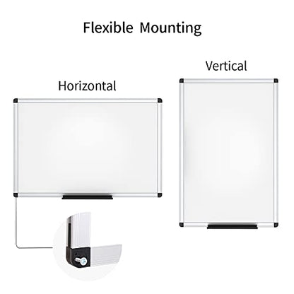 VIZ-PRO Dry Erase Board, 36 x 24 Inches, 2 Pack, Wall Mounted Whiteboard - size: 36 x 24 Inches