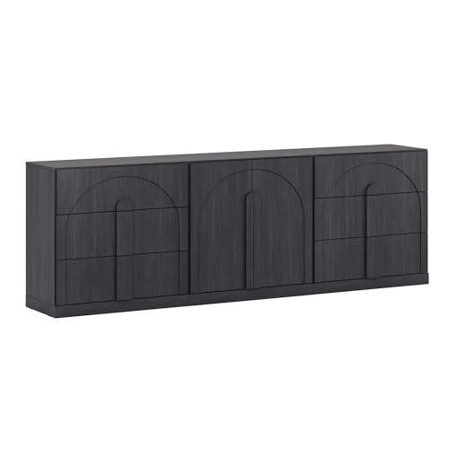BELLEZE Bijou 3-Piece Modular Sideboard Buffet Cabinet - Camel - color: Bijou Camel Bcc