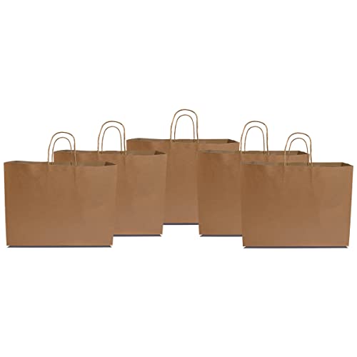 Prime Line Packaging Large Brown Bags, Kraft Gift Bags, 16x6x12, 200 Pack - size: 16x6x12 Inch