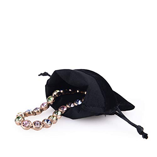 Oirlv Velvet Drawstring Pouches 2.76x3.54 Inch Pink Jewelry Bags - color: Black