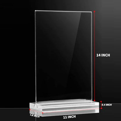 2 Pack 11 x 14 Inches Large Acrylic Sign Holder, Clear T Shaped Sign Holder Table Photo Menu Display Stand Double Sided Picture Flyer Sign Holder for Office Store Restaurant (11 x 14 Inches) - size: 11 x 14 Inches