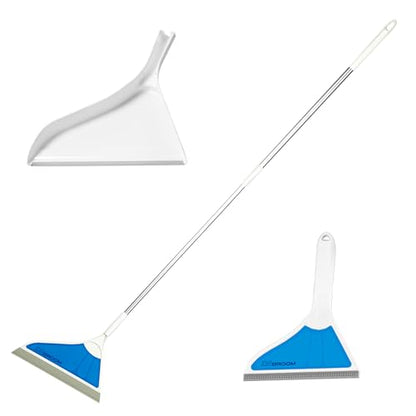 Helio AirBroom 3-Piece Sweeper, Squeegee & Dustpan for Wet/Dry Cleaning
