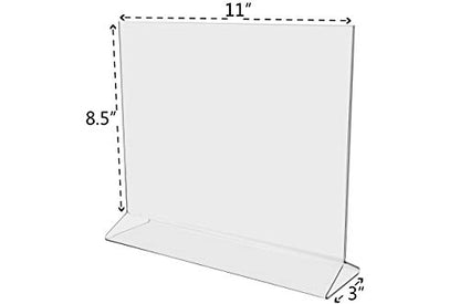 Marketing Holders Acrylic Sign Holder for 11" x 8.5" Horizontal Literature Clear Top Load Double Sided Advertisement Display for Countertops in Retail Stores Hotels Offices and Restaurants - size: 8"W x 2"H Bottom Load