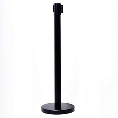 VIP Crowd Control Retractable Belt Stanchion Queue Safety Barrier Set, 36" Ht, 78" Black Belt (2 Posts) - color: 2 Posts Black Belt