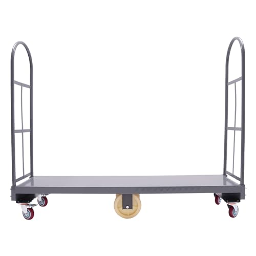 U-Boat Steel Cart, 2000lbs Load Narrow Aisle U-Boat Platform Truck Dolly Industrial Transporting Hand Truck Capacity Heavy Duty Utility Cart with Six Wheels for Warehouses Storage Rooms