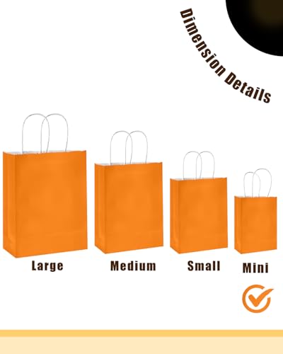 qiqee 24PCS Mini Gift Bag with Handles Bulk 4.5"x2.5"x6" Gift Bags Salmon Bags Multiple Uses - color: Salmon