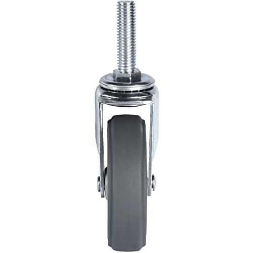 Finnhomy Caster Wheels 3 Inch Set of 4 Heavy Duty Threaded Stem Casters1/2-13x1-1/2 Swivel Rubber Industrial Castors Premium Wheels for Wire Shelving/Furniture/Carts Load Bearing 720 Lbs Gray - size: 1/2" -13 x 1-1/2" (No Brake)