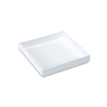 White Acrylic Organizer Tray, 6 x 6 Low-Profile Display & Vanity Tray – BPA-Free, Bathroom, Desk, Decor & Serving (Dry Use Only) - Made in USA - size: 6" x 6" x 1"