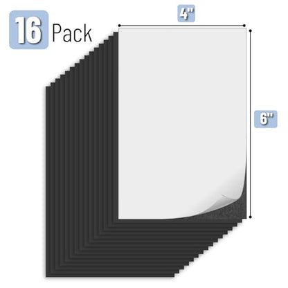 Mr. Pen- Adhesive Magnetic Sheets, 4" x 6", 16 Pack, with Adhesive Backing, Flexible Picture Magnets, Cuttable Magnetic Sheets - size: 4" x 6", style: 16 Pack