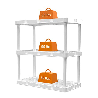 Gracious Living Knect-A-Shelf 3 Shelf Solid Light Duty Storage Unit, White - color: 3 Shelf - White, size: 1 Pack