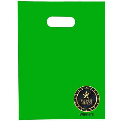 Choice Marts 100 Green Plastic Bags With Handles 9x12 Merchandise Bags - color: Green