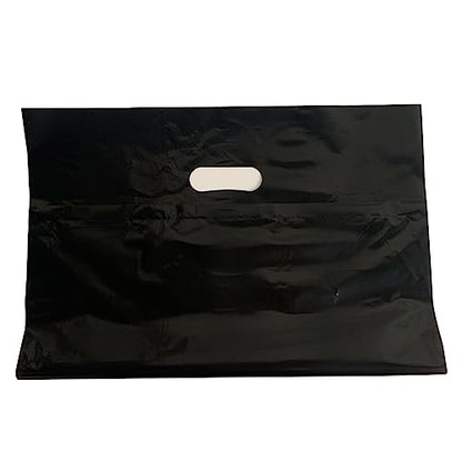 Krodtige 100 Pack 20" x 22"x 2 Mil Thick Large Black Merchandise Plastic Shopping Bags with Die Cut Handles - size: 20x22 Inches