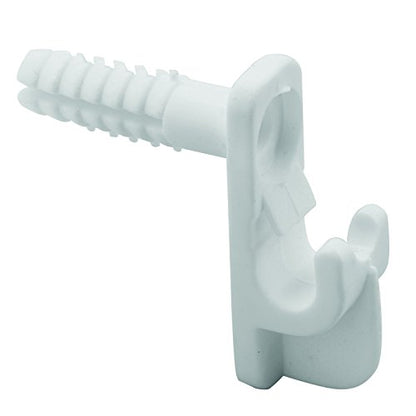 Prime-Line MP7017 Wire Shelf Back Wall Clip with Anchor (12 Pack), White