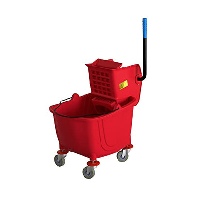 35 Qt. Red Mop Bucket & Side Press Wringer Combo - color: Red, size: 35 Qt.