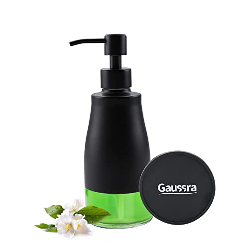Gaussra Black Soap Dispenser with Coaster and Stickers - 11 OZ / 320 ML - color: Matte Black
