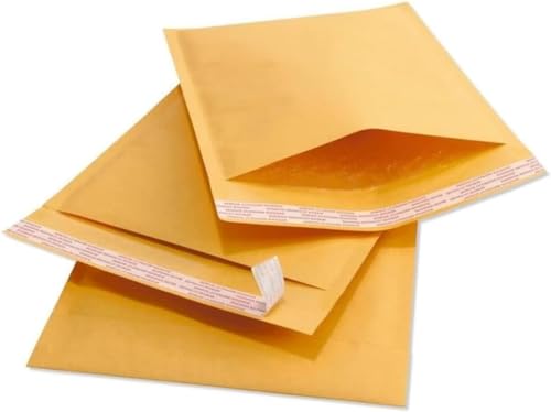 6 x 8 Kraft Bubble (25-PACK) Yellow Bulk, Self-Seal Kraft Padded Envelope, Self-Seal Bubble Envelopes Waterproof Shipping Bags for Small Businesses