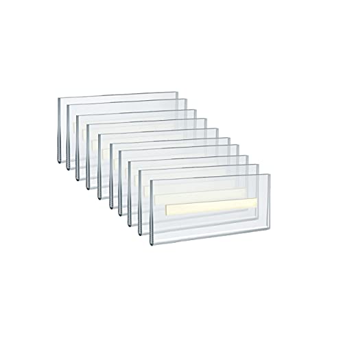 Azar Displays 122015 Self Adhesive Clear Acrylic Wall Sign Holder Frame 5.5" W x 2.5" H - Landscape/Horizontal, 10-Pack - size: 5.5 in. W x 2.5 in. H