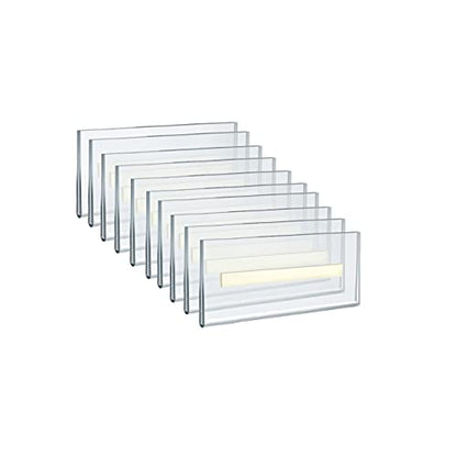 Azar Displays 122015 Self Adhesive Clear Acrylic Wall Sign Holder Frame 5.5" W x 2.5" H - Landscape/Horizontal, 10-Pack - size: 5.5 in. W x 2.5 in. H