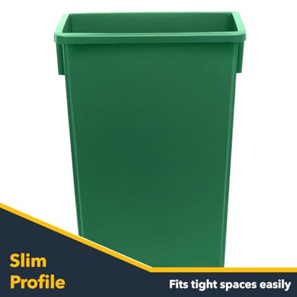 Dark Green 23 Gallon Slim Recycle Container, Commercial Trash Can, Heavy-Duty Waste Bin, Durable Plastic Garbage Can for Offices, Garages, Kitchens, Homes, Restaurants - color: Dark Green, size: Trash Can