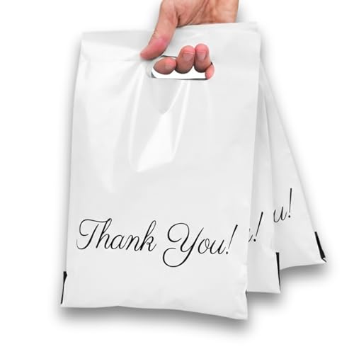 Donyson White Poly Mailers with Handle, 6x9, 100 Pack, Shipping Bags - color: White, size: 6x9 (100 Pack)