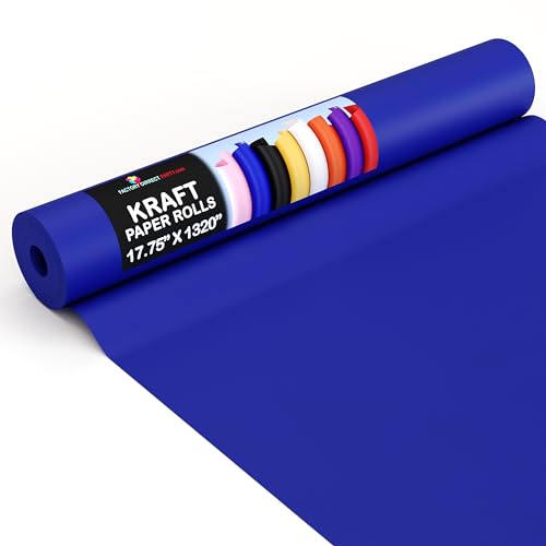 Crown Display Dark Blue Kraft Paper Roll - 17.75" X 1320" (110' Ft) - Shipping & Packing Paper - Craft Supplies - color: Dark Blue, size: 17.75" x 1320"