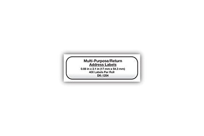 Brother Genuine DK-1204 Multipurpose Paper Label Roll, Die-Cut Paper Labels, Engineered for Excellence, 400 Labels Per Roll - size: 1 Roll