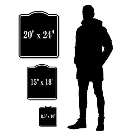 Please Check In At Front Desk BLACK Aluminum Composite Sign, 15"x18" - size: 15"x18"