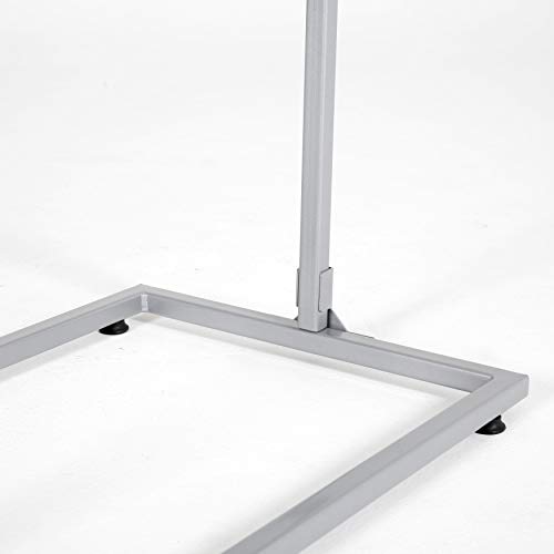 M&T Displays Metal Eco Info Board, Silver 22x28 Inches Slide-In Poster Sign Holder 1 Tier Double Sided Floor Standing Pedestal Advertising Display with Backing and Anti-Glare PET Cover