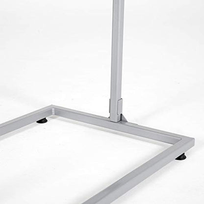 M&T Displays Metal Eco Info Board, Silver 22x28 Inches Slide-In Poster Sign Holder 1 Tier Double Sided Floor Standing Pedestal Advertising Display with Backing and Anti-Glare PET Cover