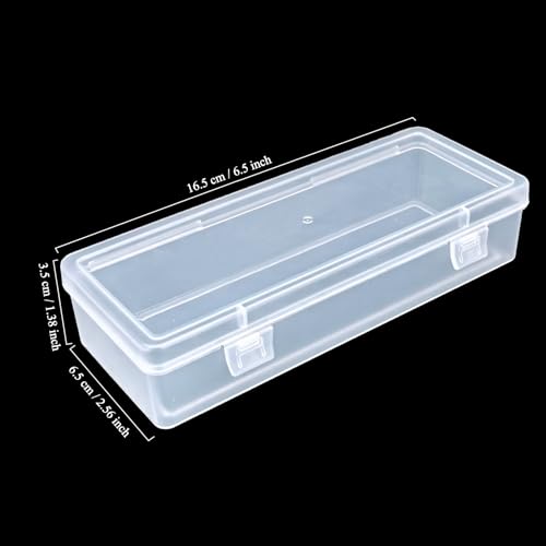 Goodma 8 Pieces Rectangular Empty Mini Clear Plastic Organizer Box - size: 165 x 65 x 35 mm