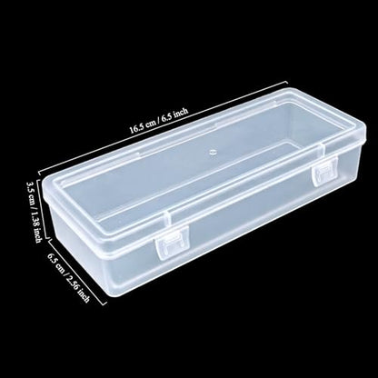 Goodma 8 Pieces Rectangular Empty Mini Clear Plastic Organizer Box - size: 165 x 65 x 35 mm