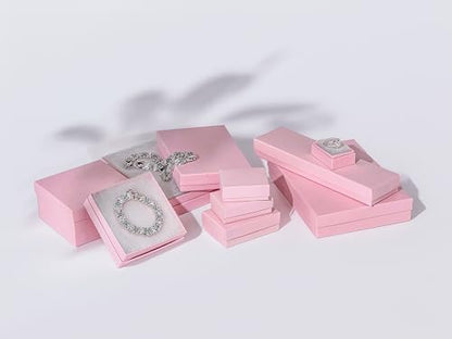 TheDisplayGuys 25 Cardboard Gift Jewelry Boxes w/Paddings #53-5.4x3.9x1 - color: Baby Pink