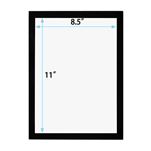 JIUYE Magnetic Sign Holder 8.5 x 11 Wall Mount,Self Adhesive Picture Display Frame as Document Poster Paper Holder,Magnetic Framed Holder with Clear PVC Cover,Black 6pcs (Pack of 3) - color: Black, size: 6Pcs (Pack of 3)