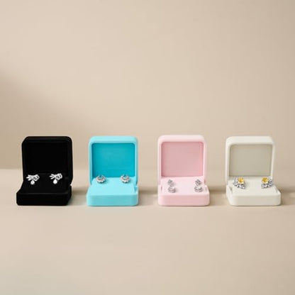 Blue Velvet Earring Jewelry Gift Box - color: Blue