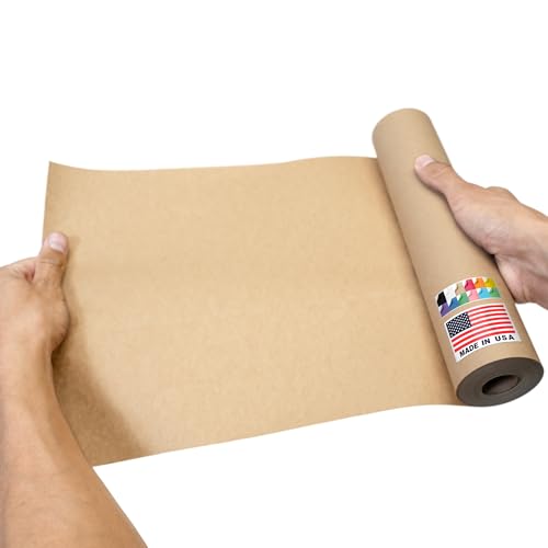 9" x 1200" USA-Made Natural Kraft Paper Roll, 45 Lbs/66 GSM Thickness - color: Natural, style: 1 Roll - 1 Color