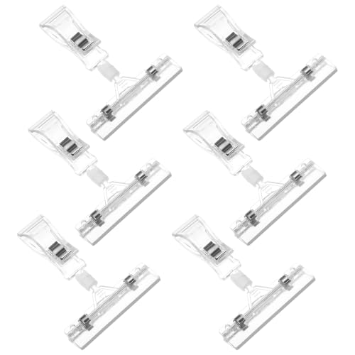 6PCS Double Sided Sign Holder Clip Clear Merchandise Pop Clips
