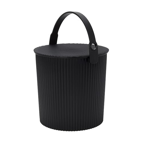 Hachiman Large Bucket, 2.6 Gallon Heavy Duty Bucket with Lid & Handle - color: Black, size: Large