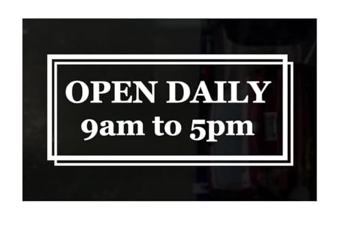 Open Daily Weekly Store Company Business Hours Fully Custom Personalized Glass Door Window Storefront Professional Sign Decal Stencil