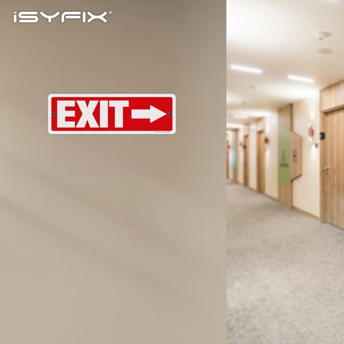 iSYFIX Exit Signs 12 Pack 12x4 Inch with Directional Right Arrows - color: Metal Right, size: 12 Pk 12x4