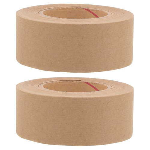 2 Rolls Water Activated Tape 3.14X3.14 Inch Brown Paper Framing Tape for Picture Frame Backing and Artwork Protection Easy Tear Gummed for Shipping and Packaging