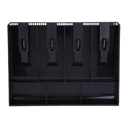 Cash Register Drawer Insert Tray, 4 Bills Cash Till Drawer with Metal Clip Coin Safe Insert Trays Portable Cash Register for Small Businesses