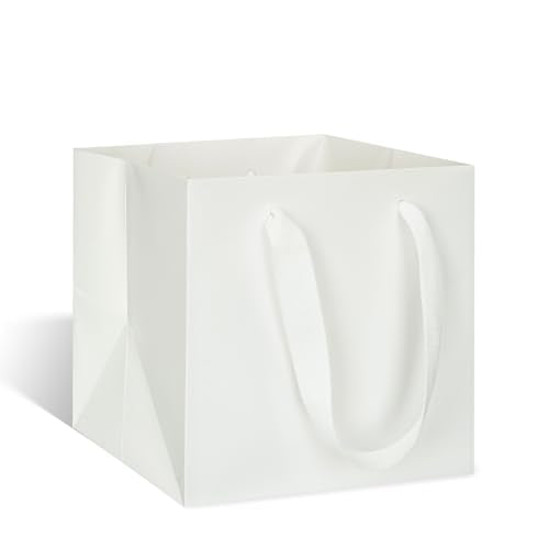 ADIDO EVA 1 Pcs White Large Square Gift Bags 12x12x12 in Large Gift Bags - color: White, size: 12x12x12 Inch (Pack of 1)