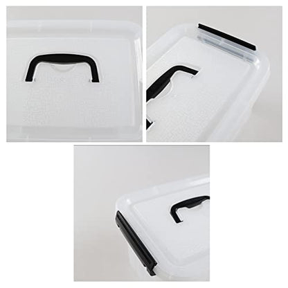 6 Quart Plastci Storage Box, Clear Storage Bins Totes Containers Set of 4 - size: 6 Quart