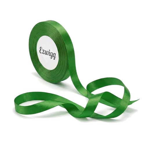 Grass Green Ribbon 3/8 Inch 25 Yards, Smooth Continuous Ribbon for DIY Crafts, Gift Wrapping, Wedding Bows & Floral Design - color: Grass Green