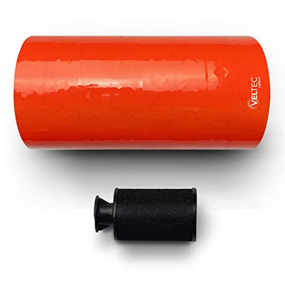 Pricing Labels for Monarch 1136 Labeler, 8 Rolls, 14,000 Two Line Labels, Ink Roller Included (Red) - color: Red