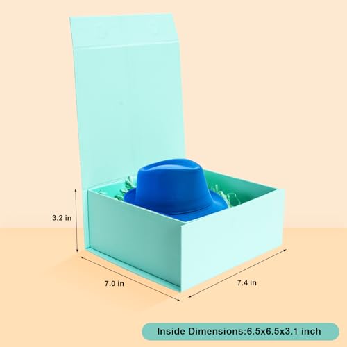 Blue Gift Boxes with Lids Pack of 1, 6x6x3 Inch Small Gift Box with Ribbon - color: Blue-1P