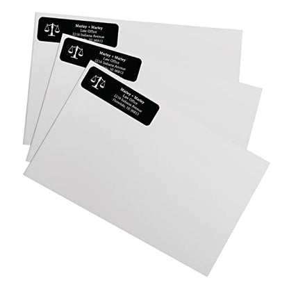 Legal Professional Lawyer Rolled Address Label/Roll of 500 Black Legal Esquire Symbol Personalized Address Labels/Designer Return Address Stickers in Elegant Plastic Dispenser - size: 500 Labels, style: Legal Professional Lawyer